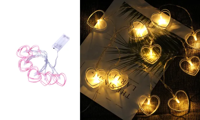 10 LEDs Heart Shape String Light