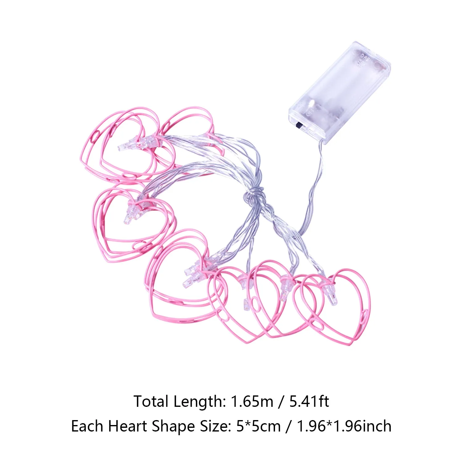 10 LEDs Heart Shape String Light