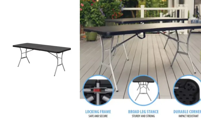 1.8 m Black Folding Table