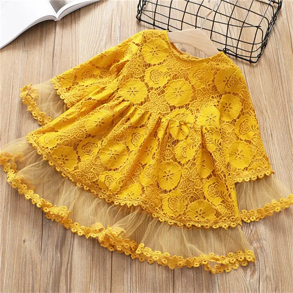 2-7 year girls clothing spring autumn new fashion flower princess dress girls clothes girls dress