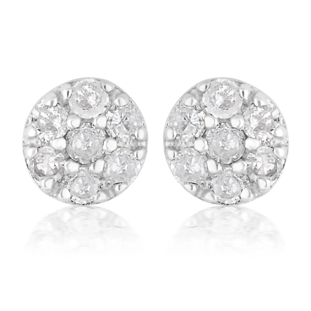 3/4 Carat Champagne. Black & White Diamond Earring Set with Removable Halo