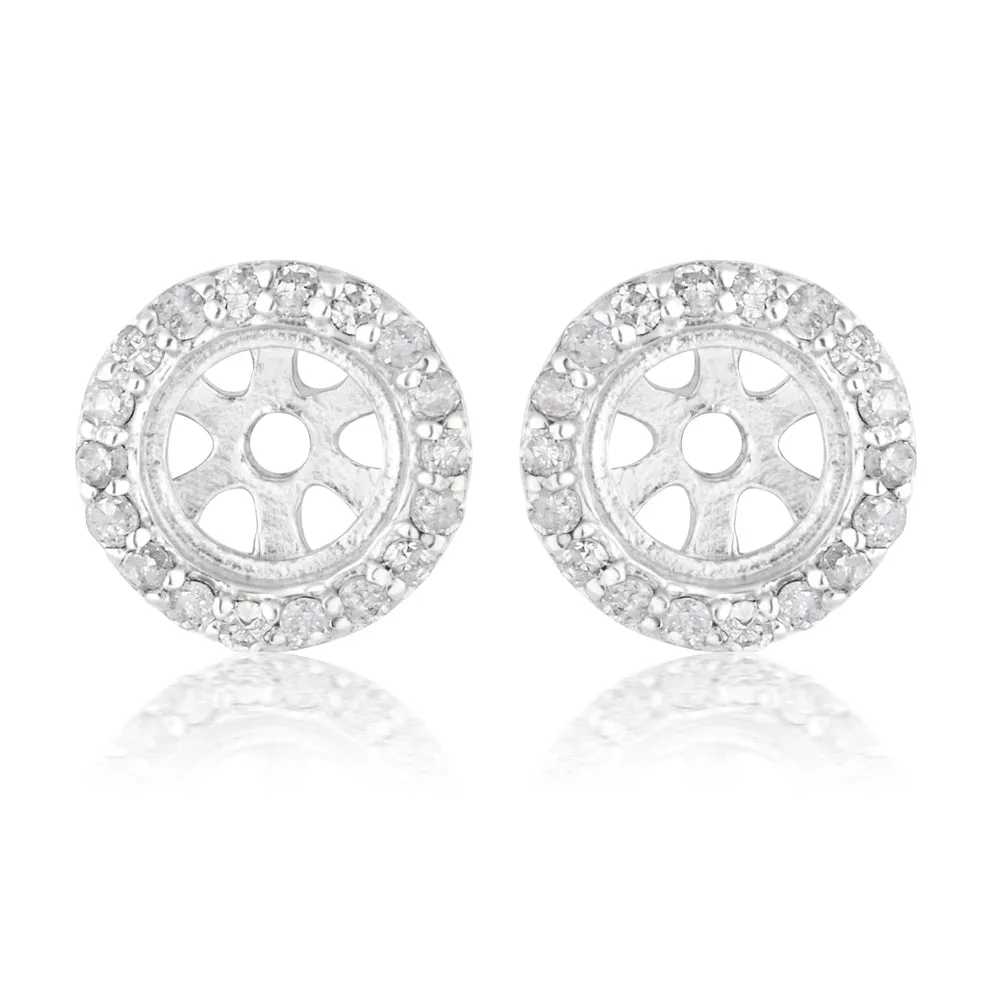 3/4 Carat Champagne. Black & White Diamond Earring Set with Removable Halo