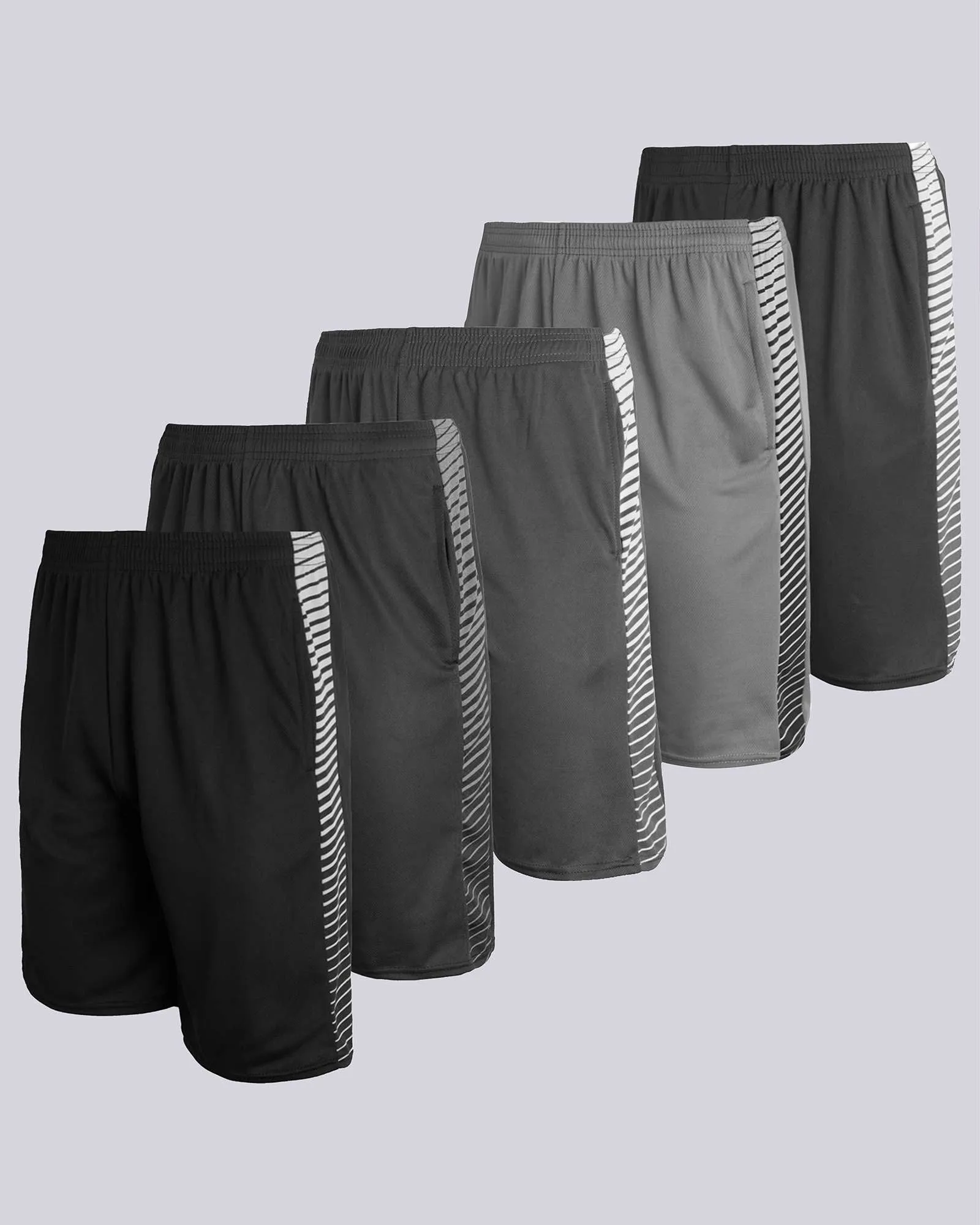 5 Pack: Boys Mesh Active Performance Shorts