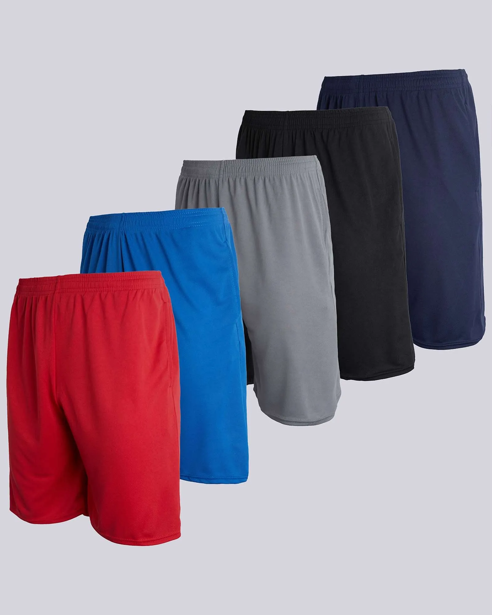 5 Pack: Boys Mesh Active Performance Shorts