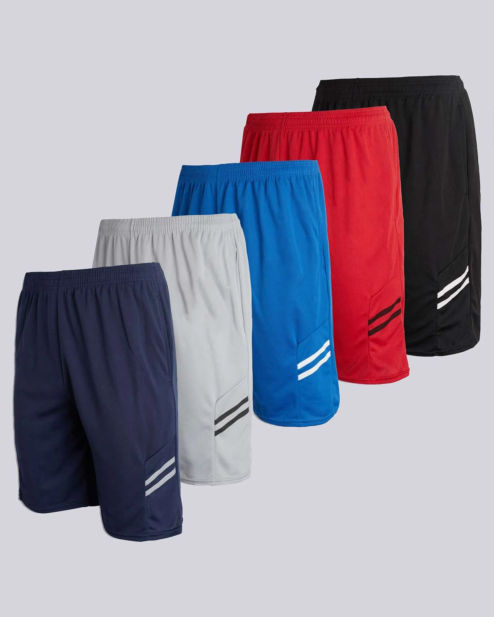 5 Pack: Boys Mesh Active Performance Shorts