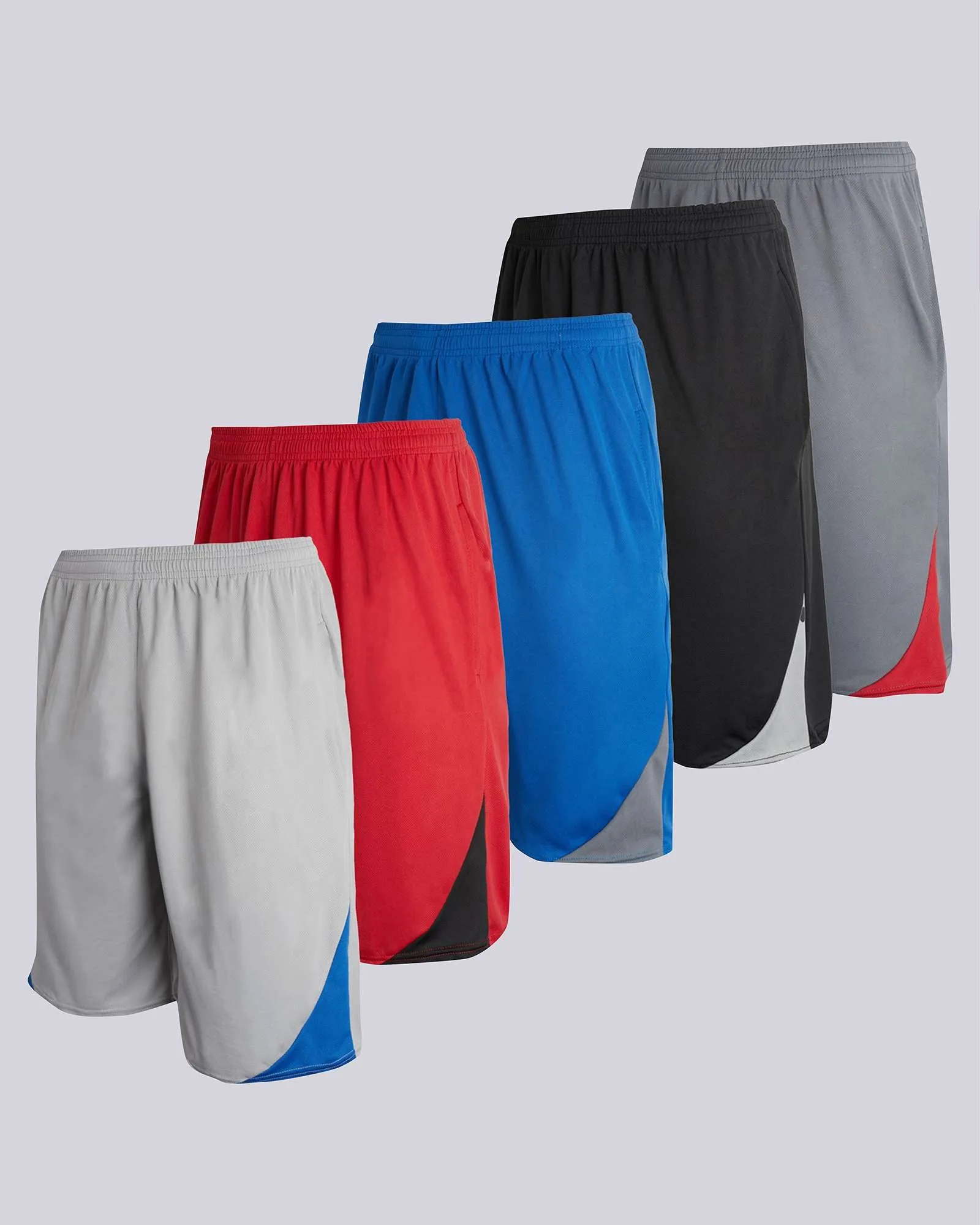 5 Pack: Boys Mesh Active Performance Shorts