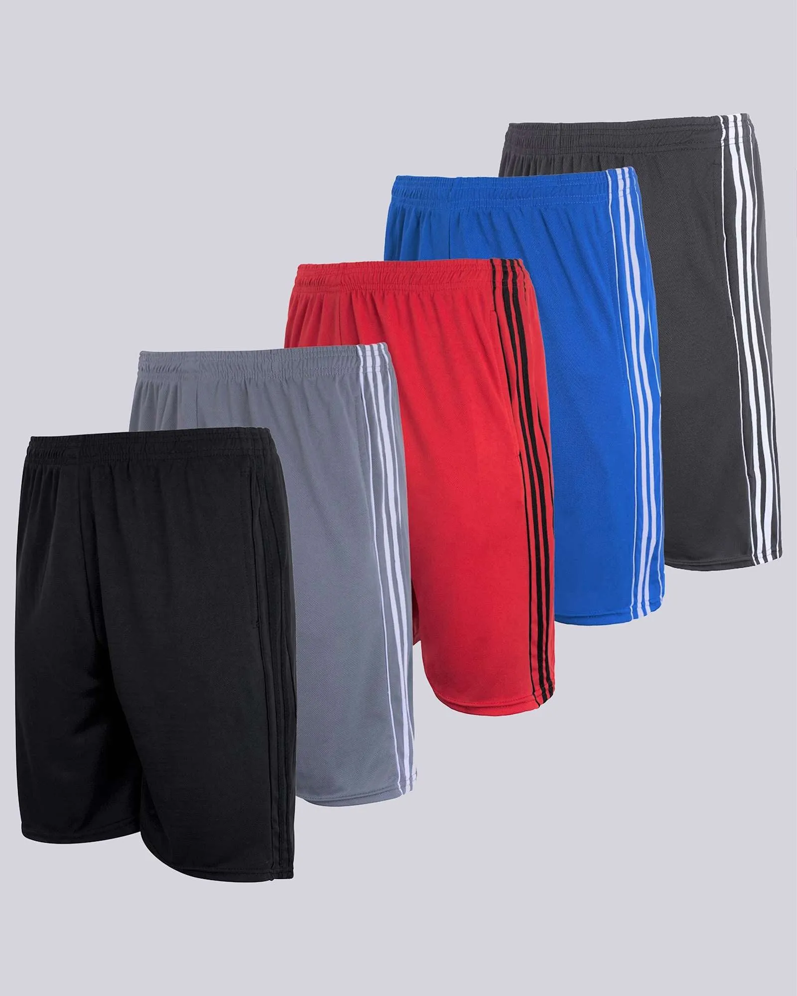 5 Pack: Boys Mesh Active Performance Shorts