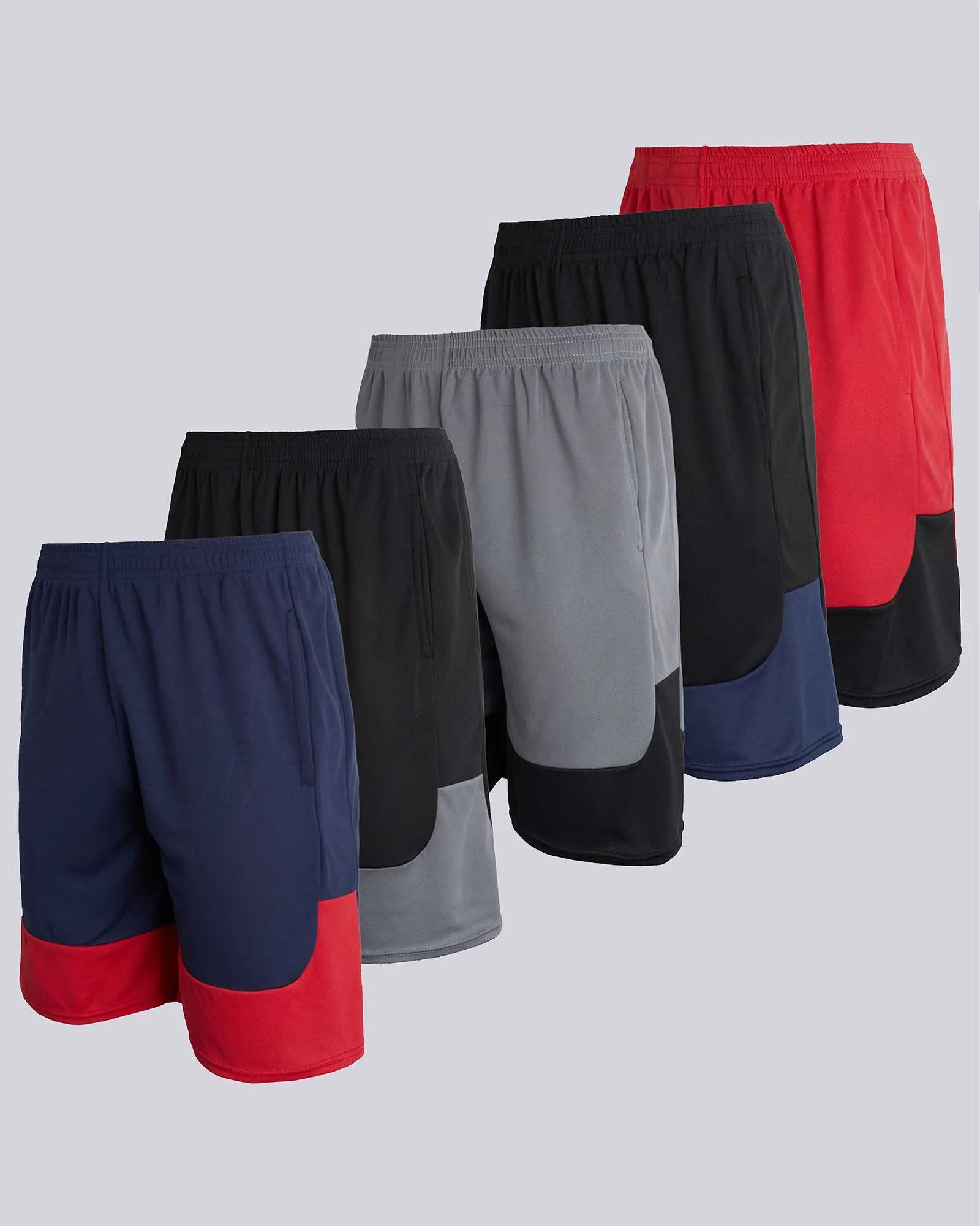 5 Pack: Boys Mesh Active Performance Shorts