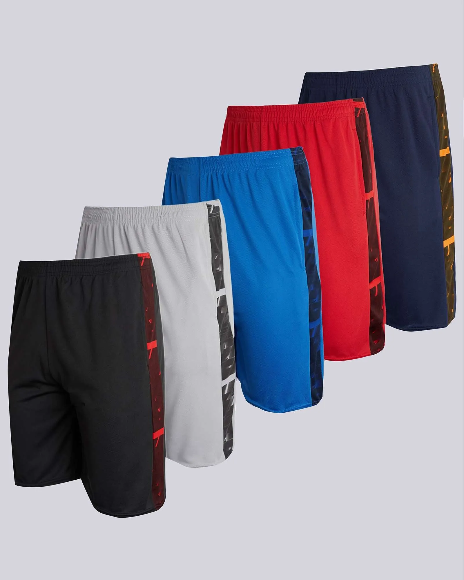 5 Pack: Boys Mesh Active Performance Shorts