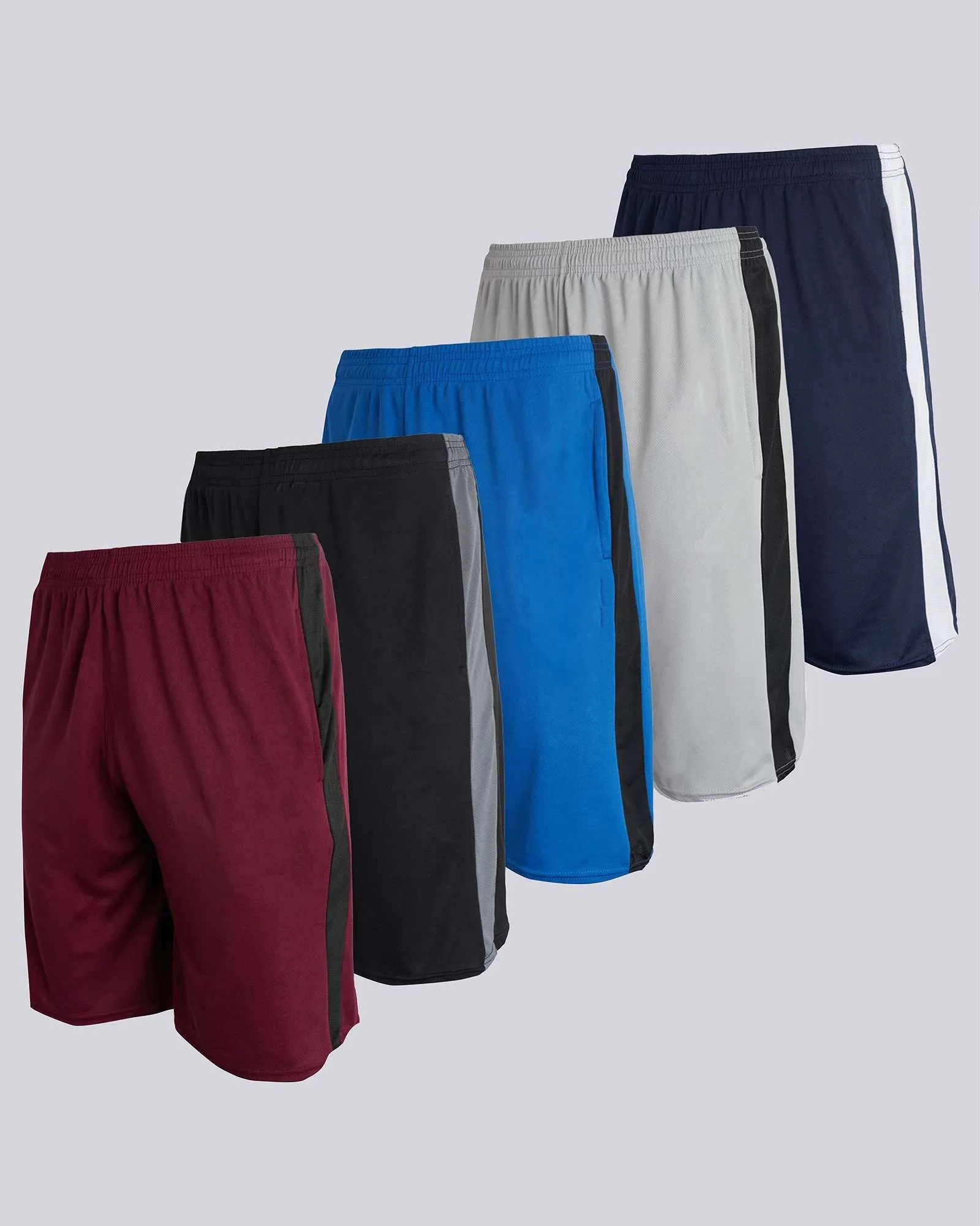 5 Pack: Boys Mesh Active Performance Shorts