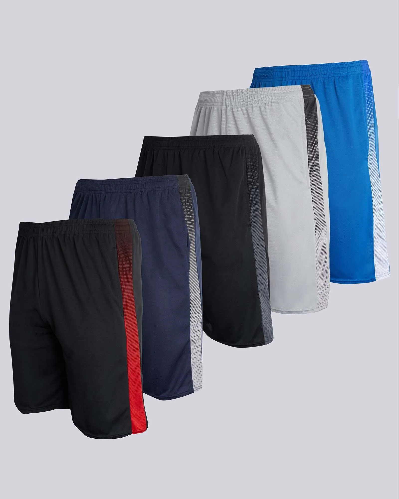 5 Pack: Boys Mesh Active Performance Shorts