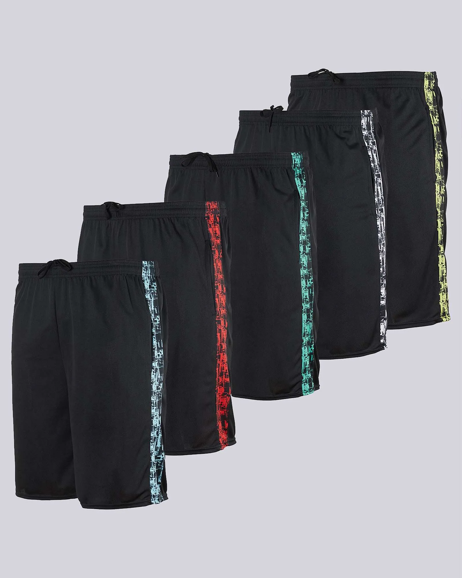 5 Pack: Boys Mesh Active Performance Shorts