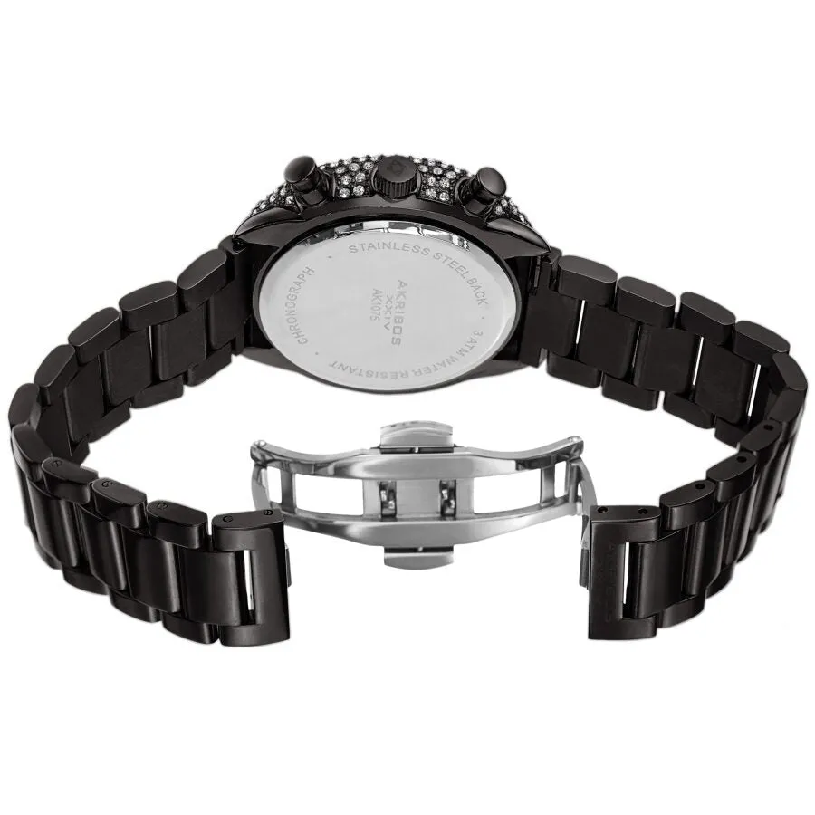 Akribos Xxiv Chronograph Quartz Crystal Black Dial Men's Watch AK1075BK