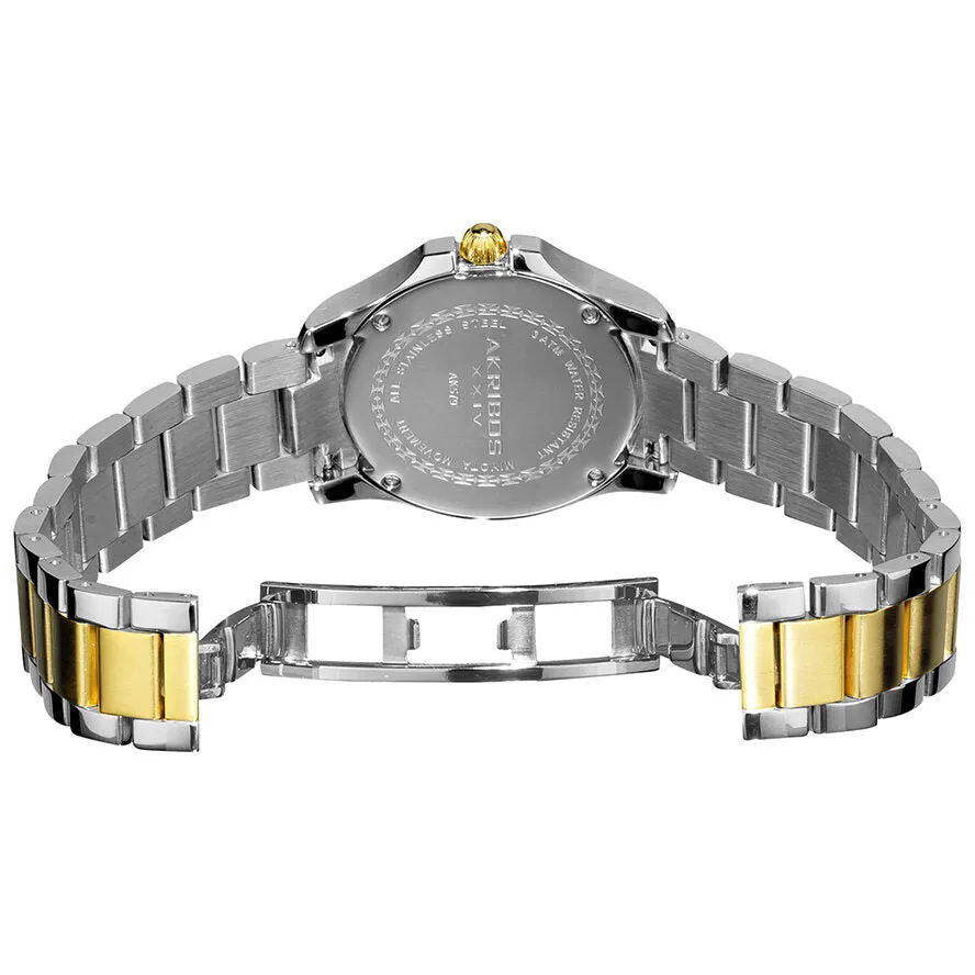 Akribos XxivImpeccable Crystal Pave Dial Two-tone Ladies Watch AK579TT