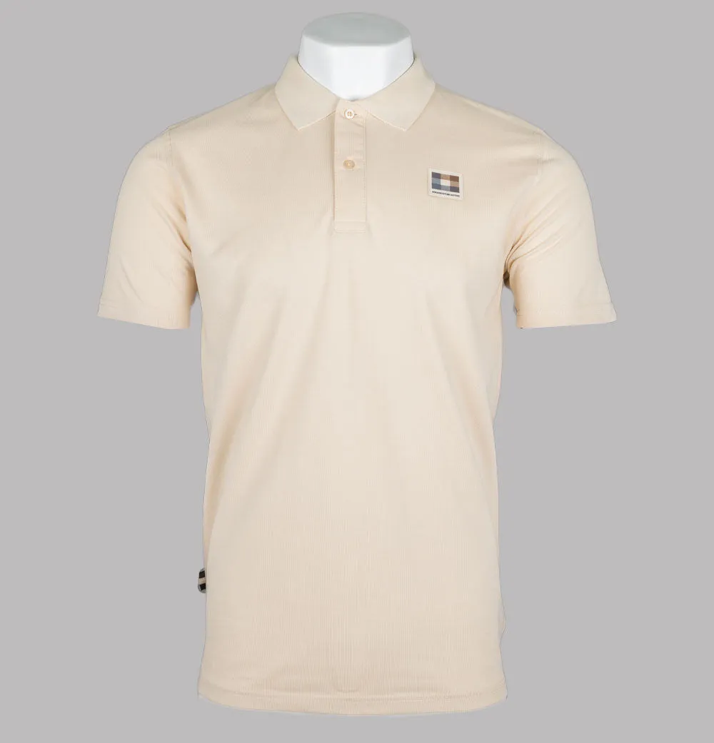 Aquascutum Check Patch Polo Shirt Beige