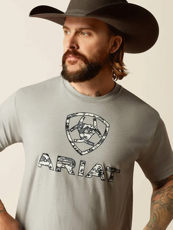 Ariat 10054178 Mens Liberty USA Digi Camo T-Shirt Stone Heather