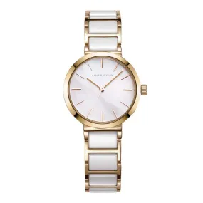 ARIES GOLD ENCHANT GOLD STAINLESS STEEL L 5037Z G-W WHITE CERAMIC WOMEN'S WATCH