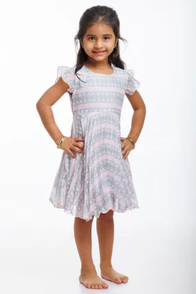 Baby Girls Whimsical Floral Stripe Summer Dress - Ethereal Comfort