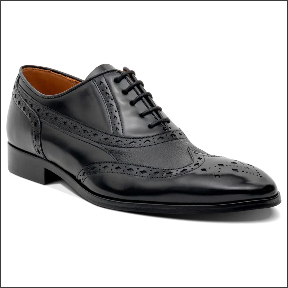 Barker Bampton - Black Hi-Shine/Grain Oxford Brogue/