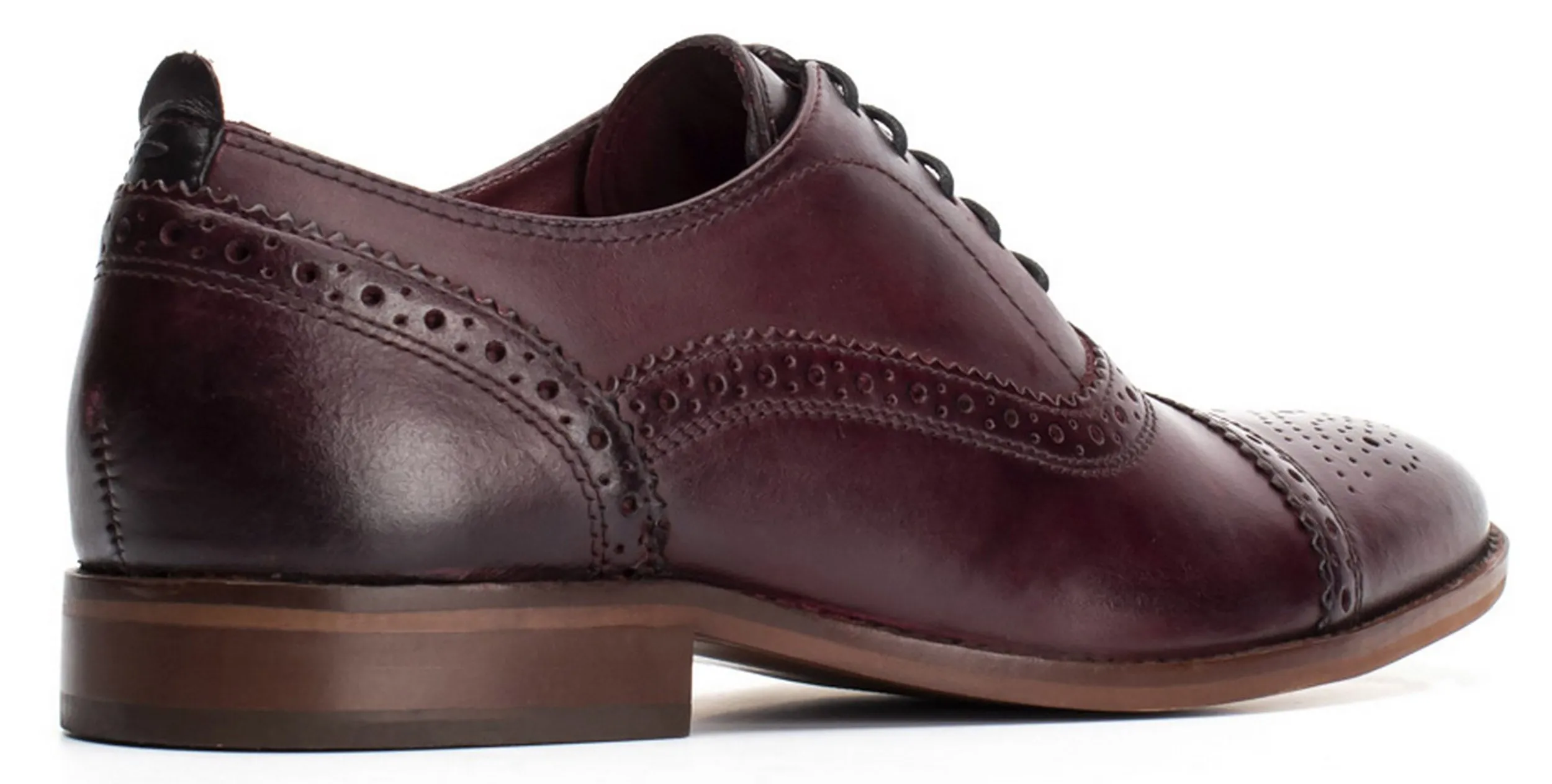 Base London Cast Washed Mens Brogue Shoe