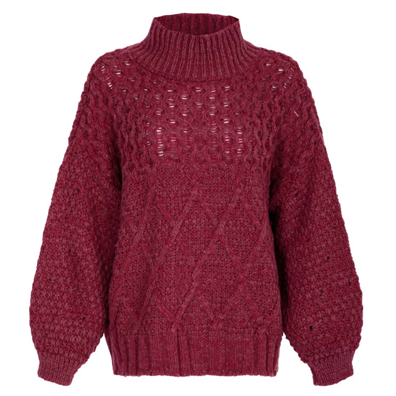 Bella Cable Jumper - Berry