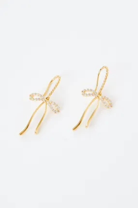 Belle Long Bow Drop  Earring