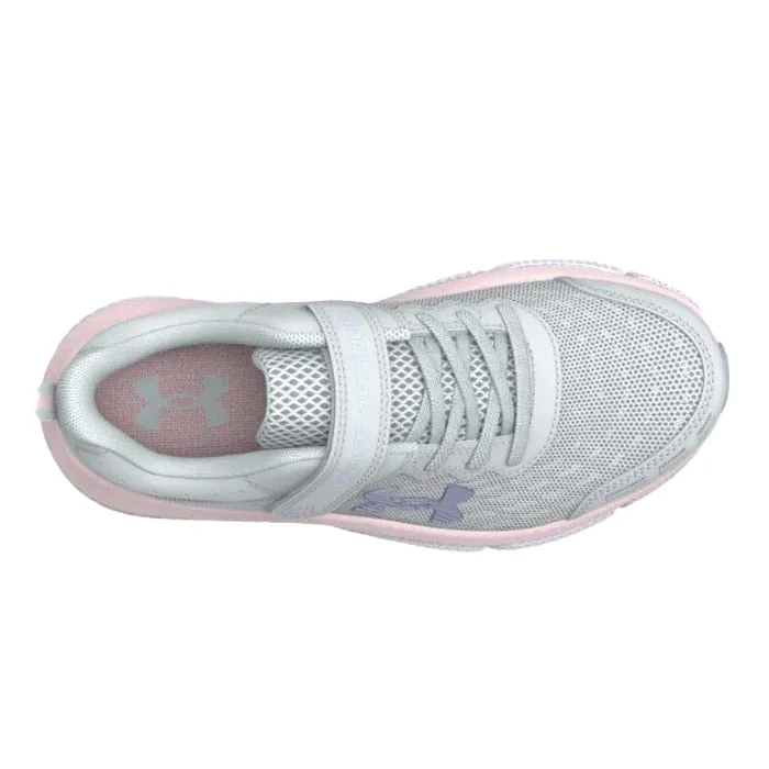 Big Girl Under Armour Assert 10 AC Wide in Halo Gray/Pink Sugar/Iridescent