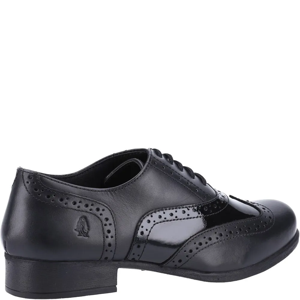 Black Patent Kada Brogue Junior School Shoes