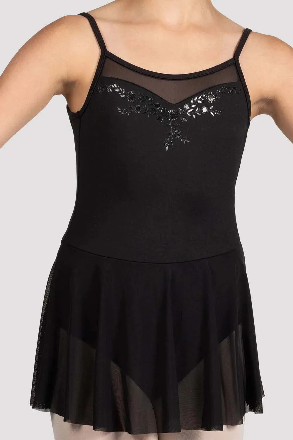 Bloch Mirella Black Glow Scoop Neck Skirted Leotard