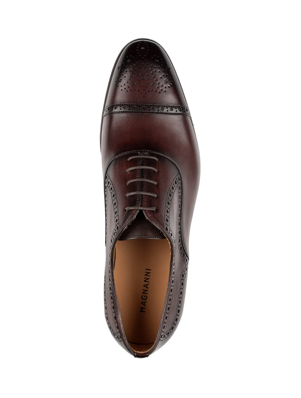 Brogue Toe Cap Shoe Marron