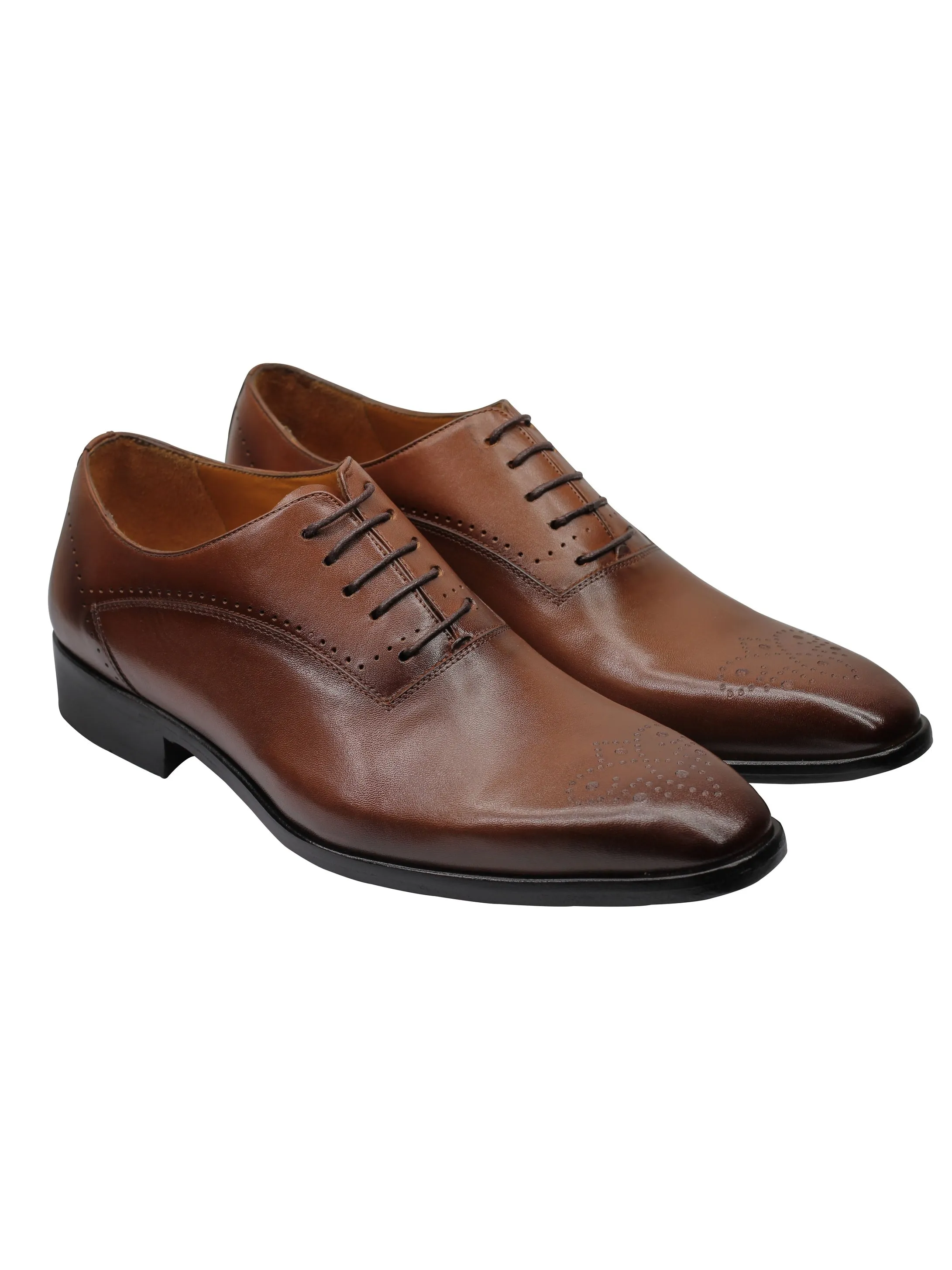 BROWN - CALF LEATHER CLASSIC SEMI BROGUES