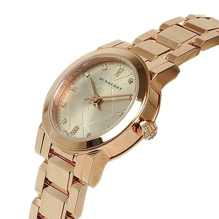 Burberry BU9215 Ladies The City Diamonds Rose Gold 26mm Watch