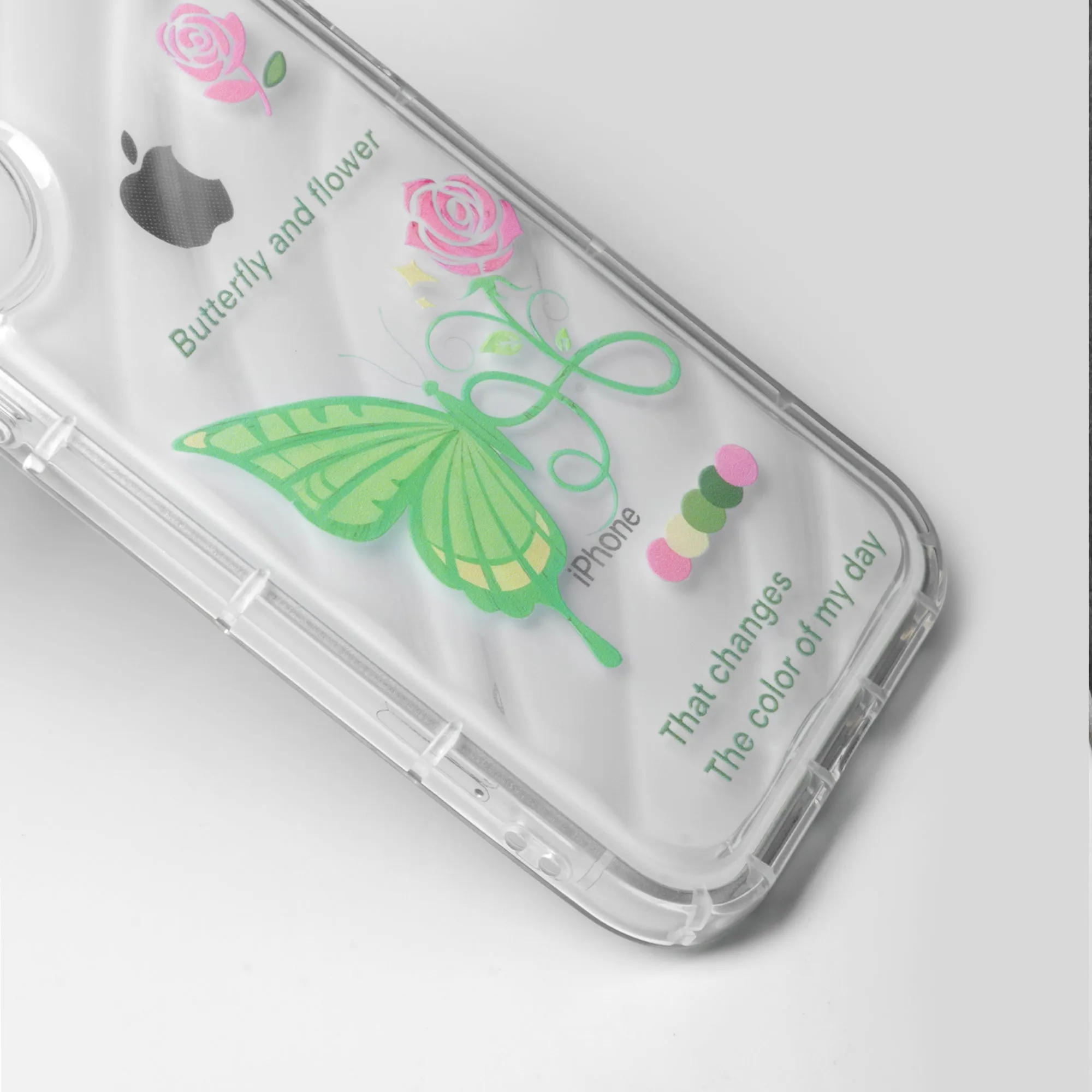 Butterfly Printed Transparent Back Cover for Apple iPhone 14 Pro