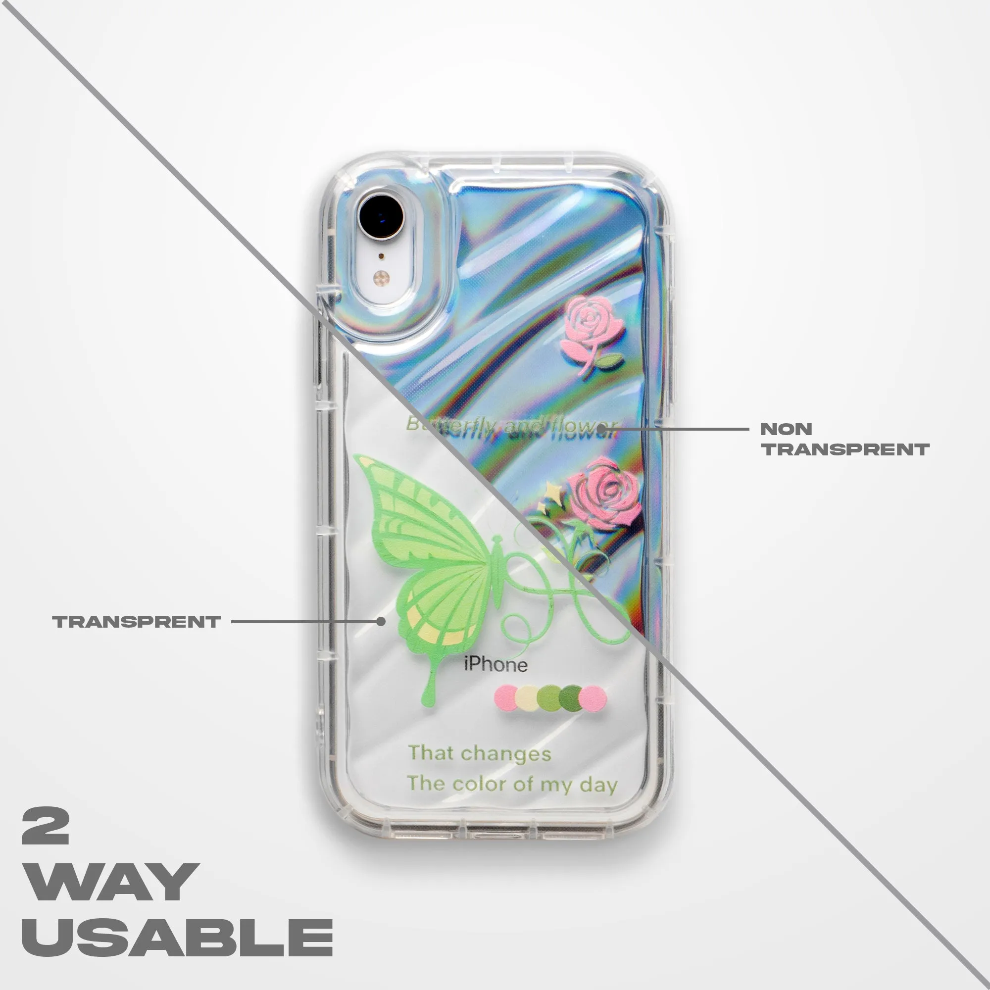 Butterfly Printed Transparent Back Cover for Apple iPhone 14 Pro