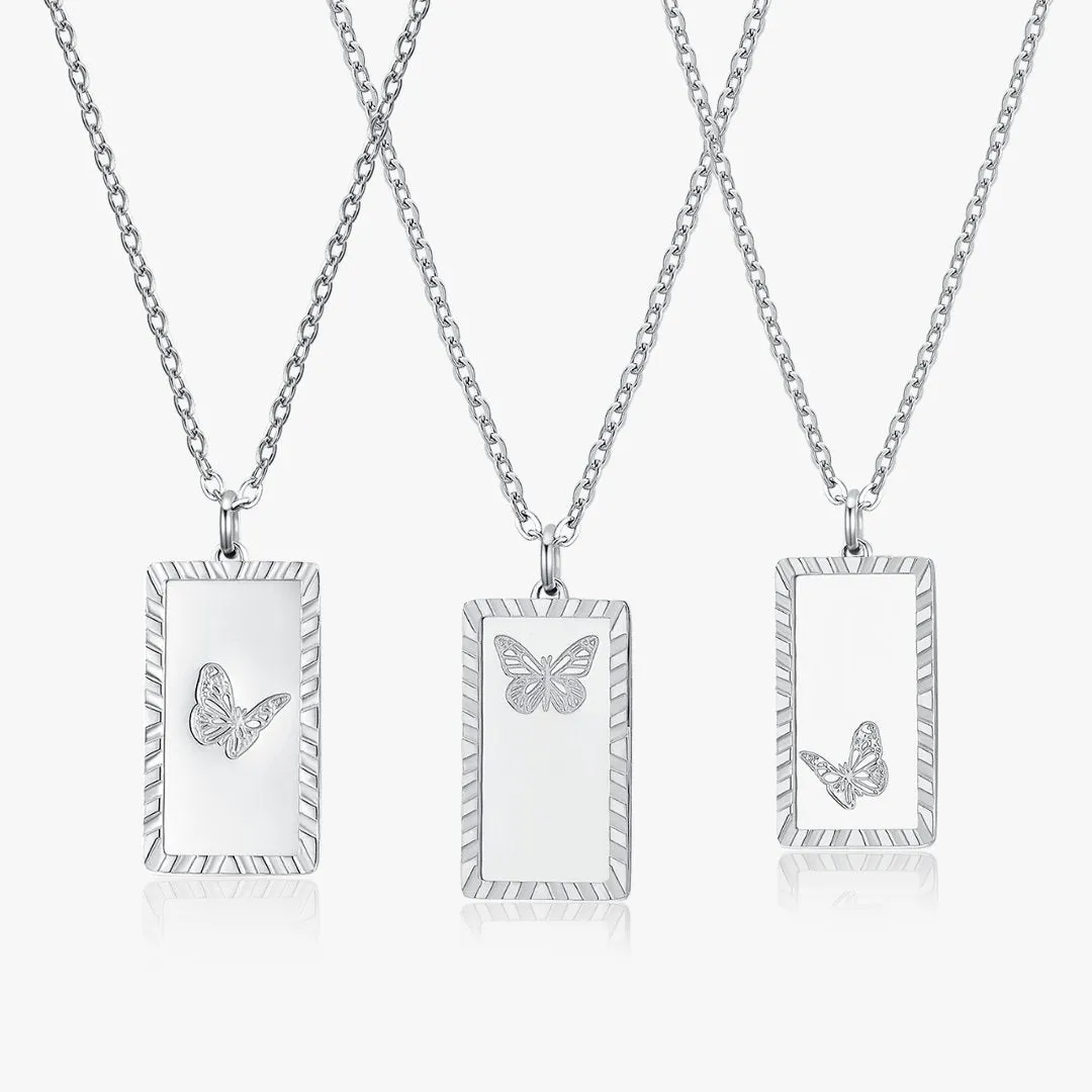 Butterfly Trio Necklace in Silver (Not A Set)