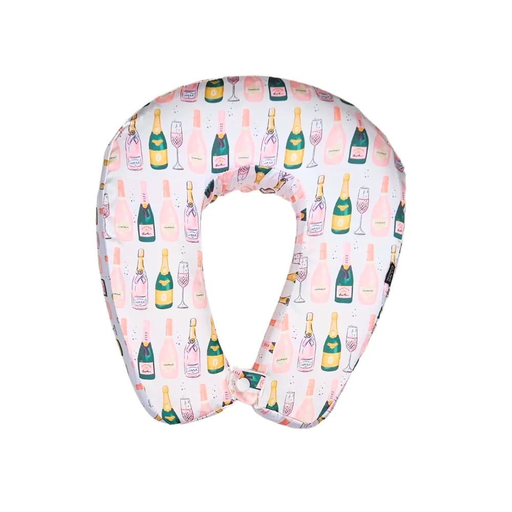 Champagne Satin Memory Foam Neck Pillow