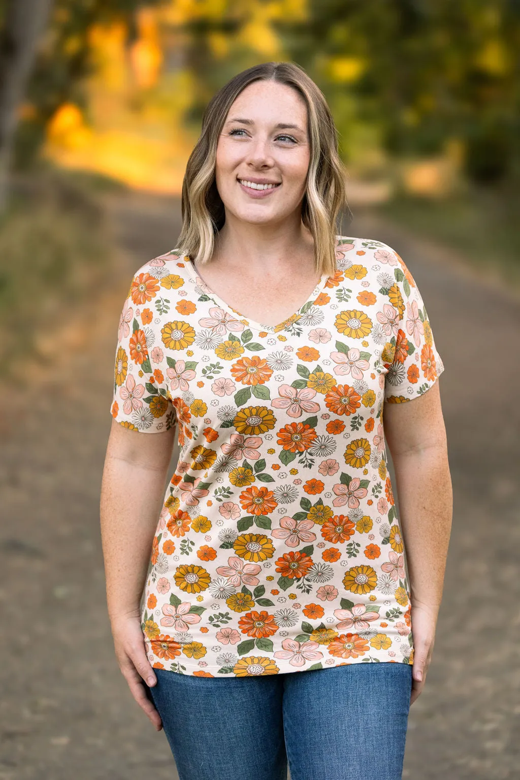 Chloe Cozy Tee - Fall Boho Floral by Michelle Mae