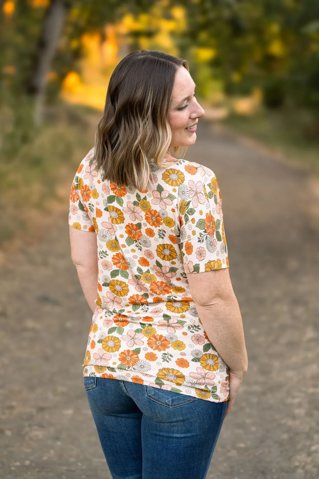 Chloe Cozy Tee - Fall Boho Floral by Michelle Mae