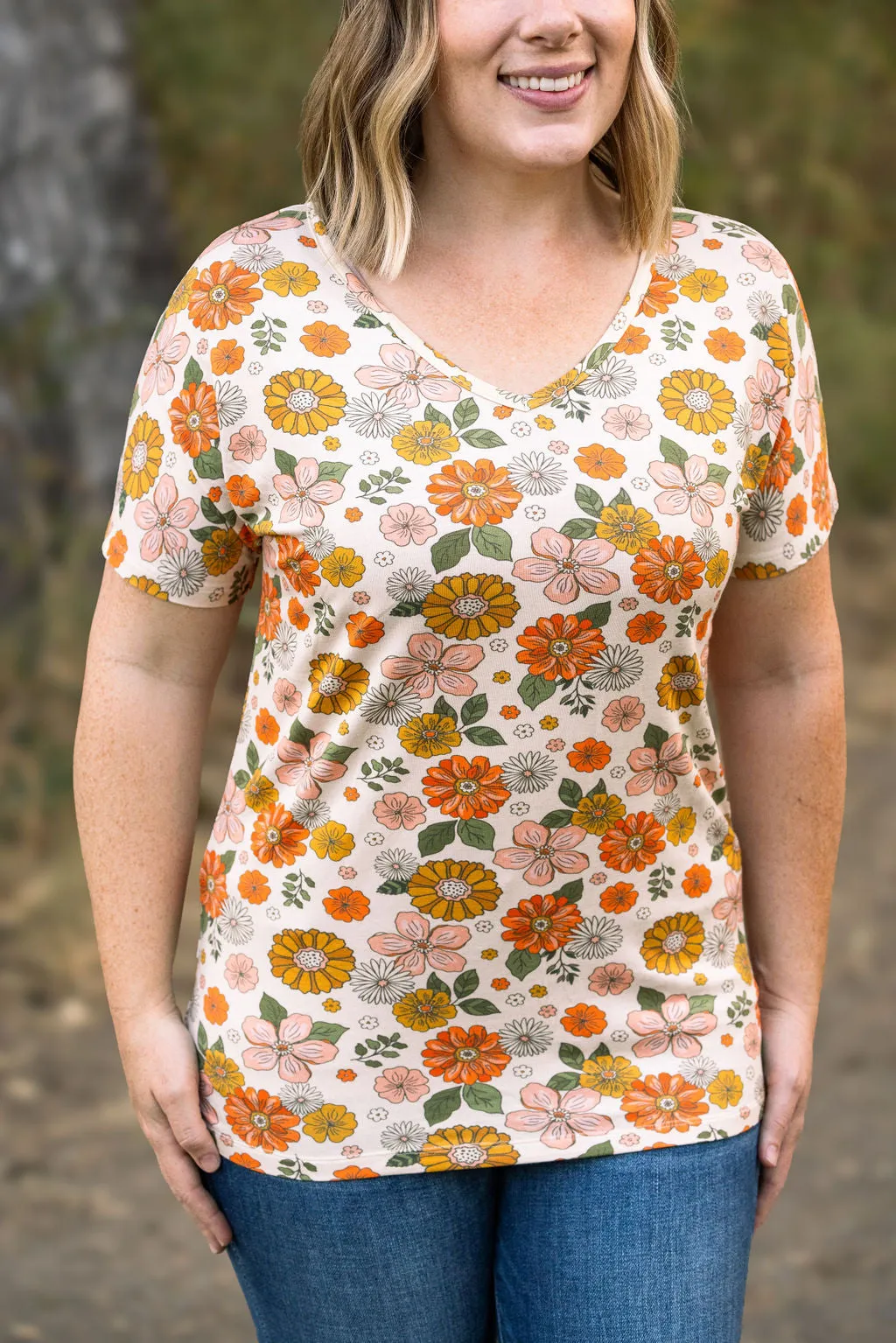 Chloe Cozy Tee - Fall Boho Floral by Michelle Mae