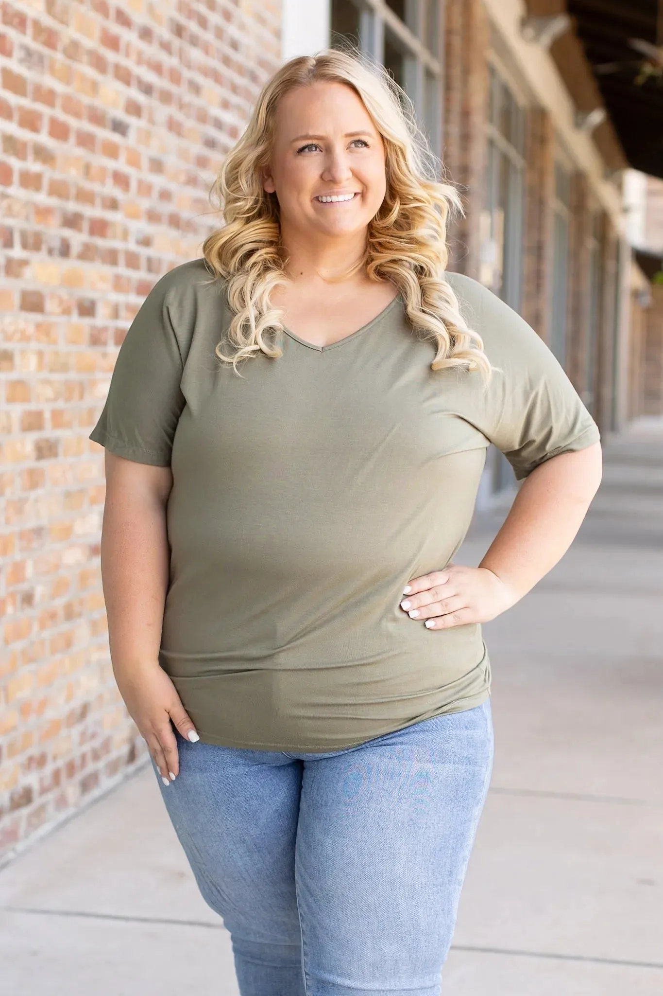 Chloe Cozy Tee - Olive by Michelle Mae