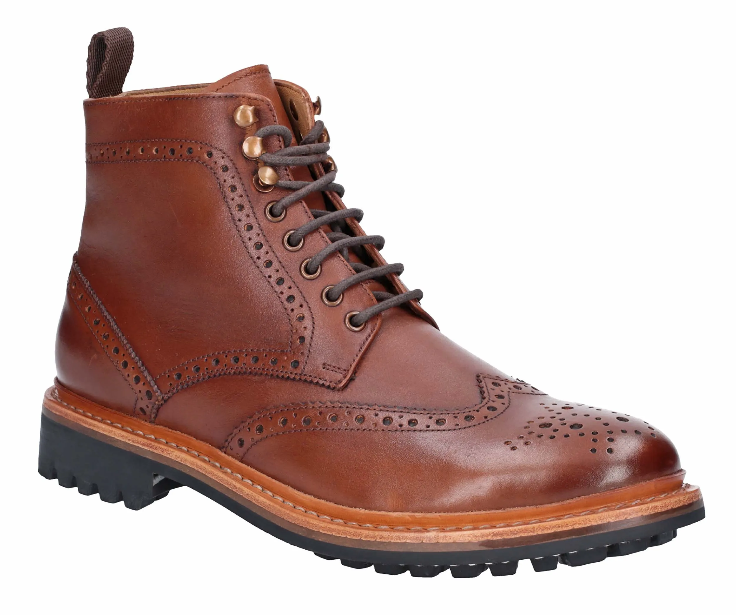 Cotswold Rissington Commando Mens Brogue Ankle Boot