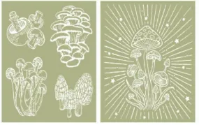 Cottagecore Mushrooms - Silkscreen Stencil - Dixie Belle Paint Company