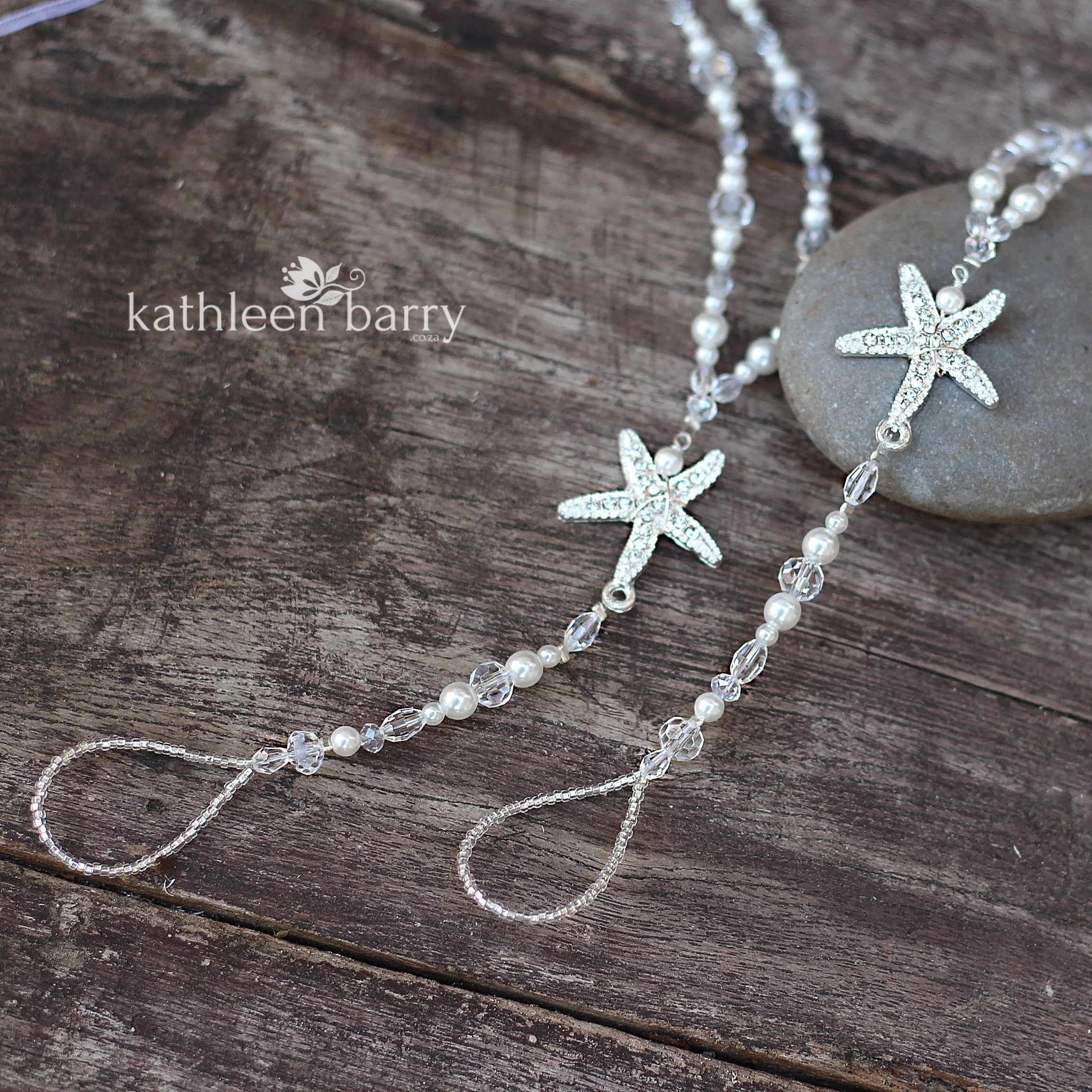 Custom order for Suzan - Starfish Barefoot Jewellery Sandals for Brides and bridal party - style 008 - (Pair)