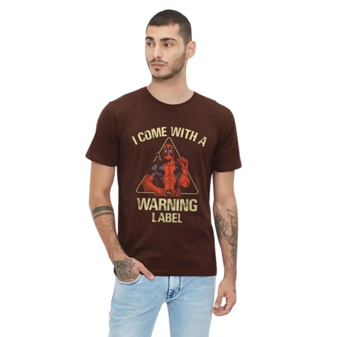 Deadpool Warning Label T Shirt