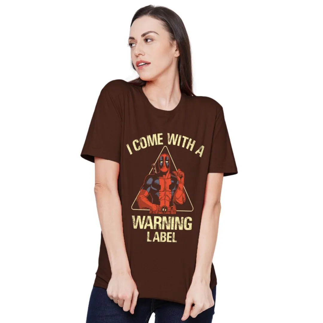 Deadpool Warning Label T Shirt