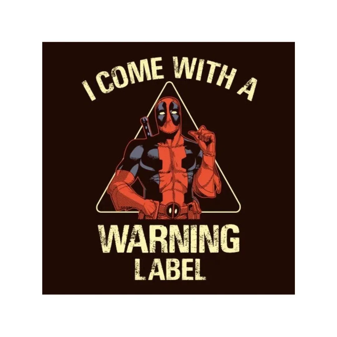 Deadpool Warning Label T Shirt