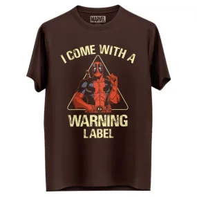 Deadpool Warning Label T Shirt