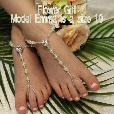 ELEGANCE  wedding barefoot sandals - silver