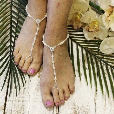 ELEGANCE  wedding barefoot sandals - silver