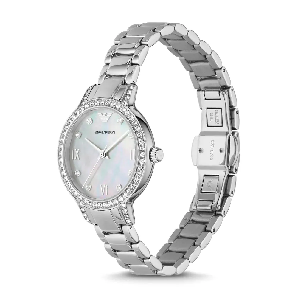 Emporio Armani Three-Hand Stainless Steel Watch AR11484